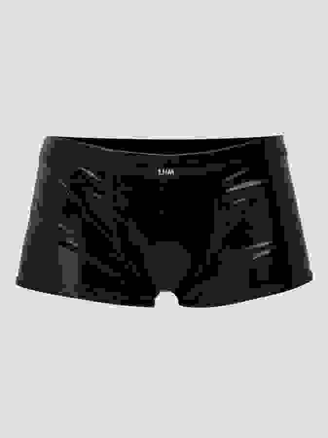 LHM Wet Look Boxer Shorts, Black, hi-res
